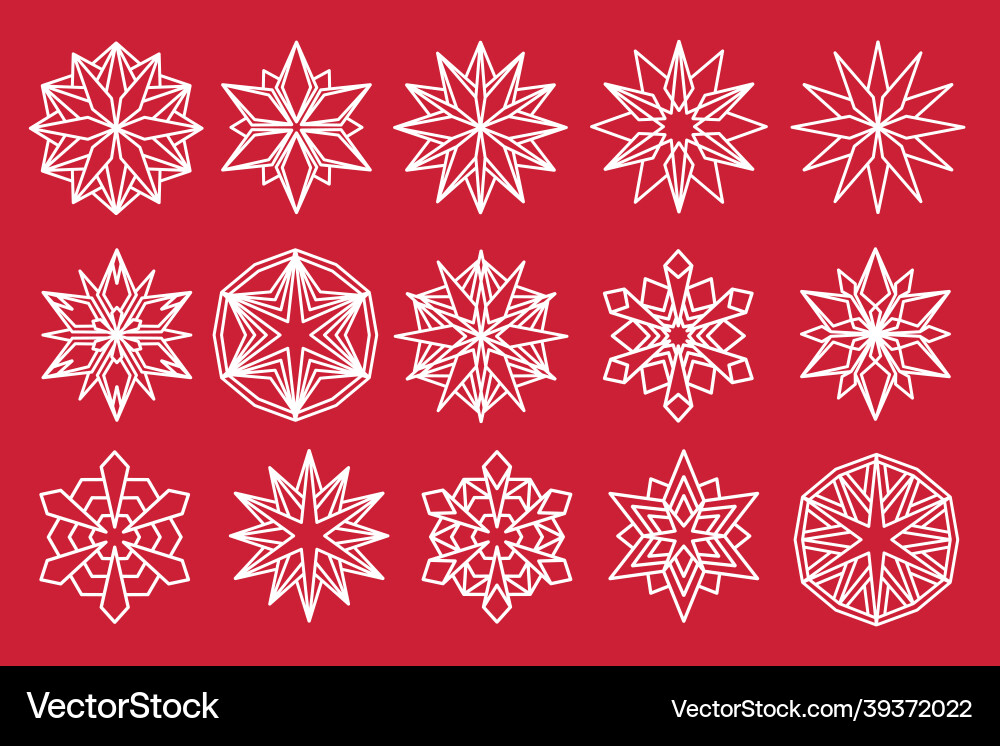 Snowflake set snow flake isolated icon Snowflake set snow flake isolated icon vector image