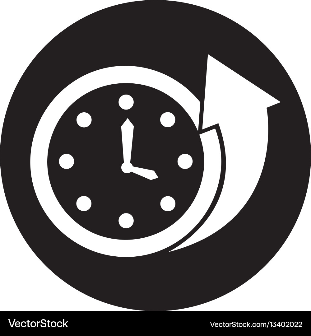 Time clock wall with arrow vector image