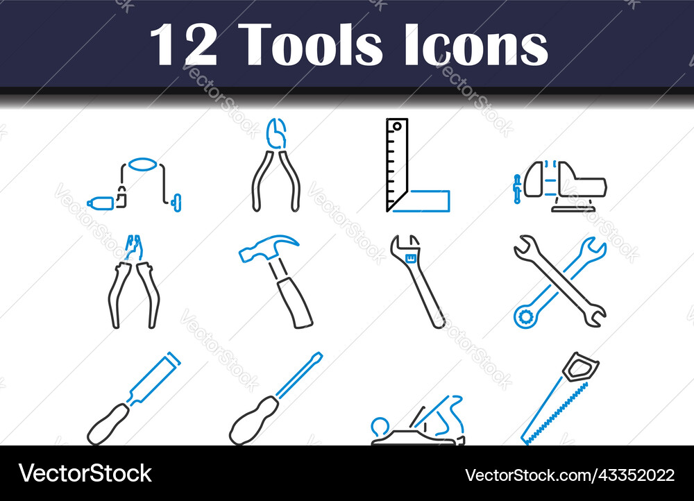 Tool Icon Set - Comprehensive Collection vector image