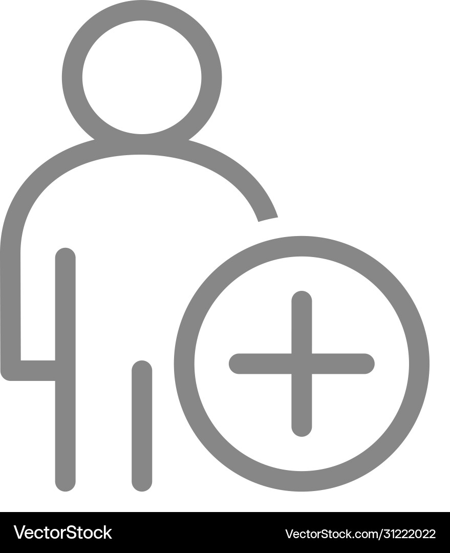User Profile with Plus Icon vector image