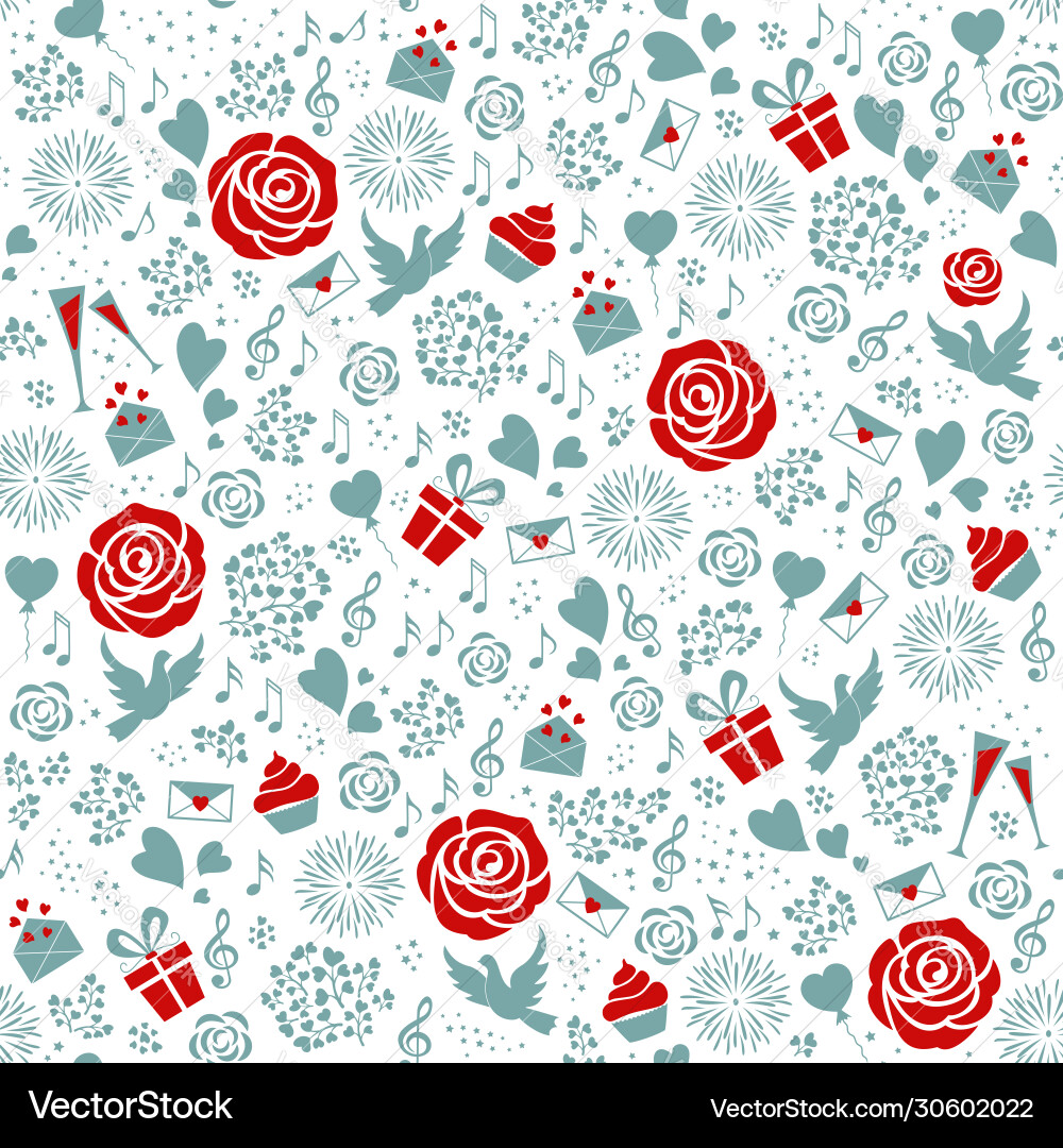 Valentines day seamless pattern Valentines day seamless pattern vector image
