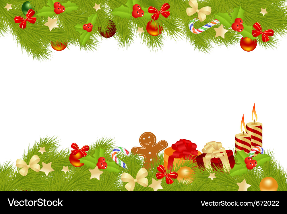 Weihnachtskarte Hintergrund mit festlichen Dekorationen Vektorbild