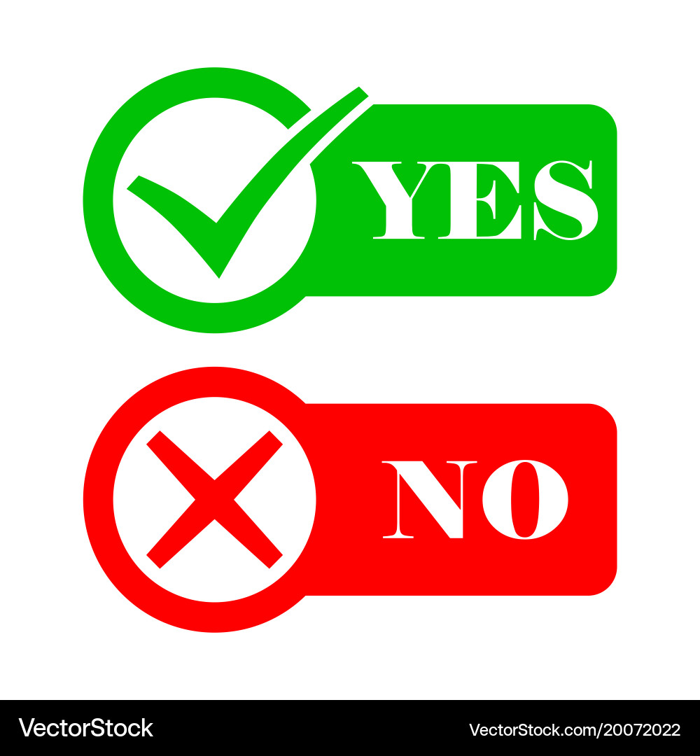 Yes and no check marks vector image