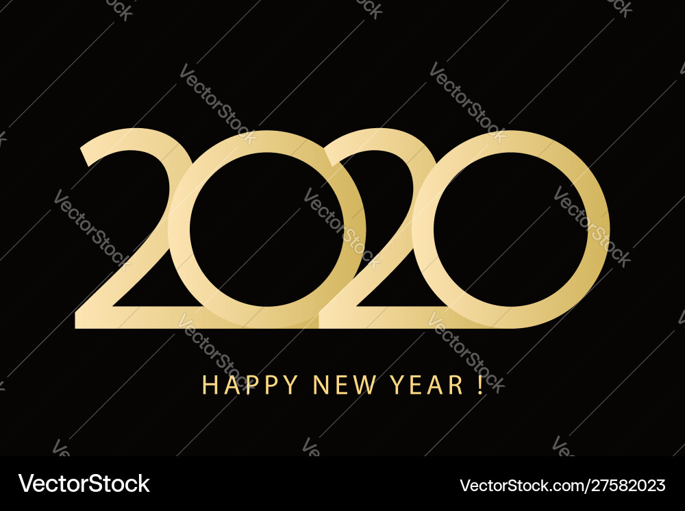 2020 vision happy new year logo design 2020 vision happy new year logo design vector image