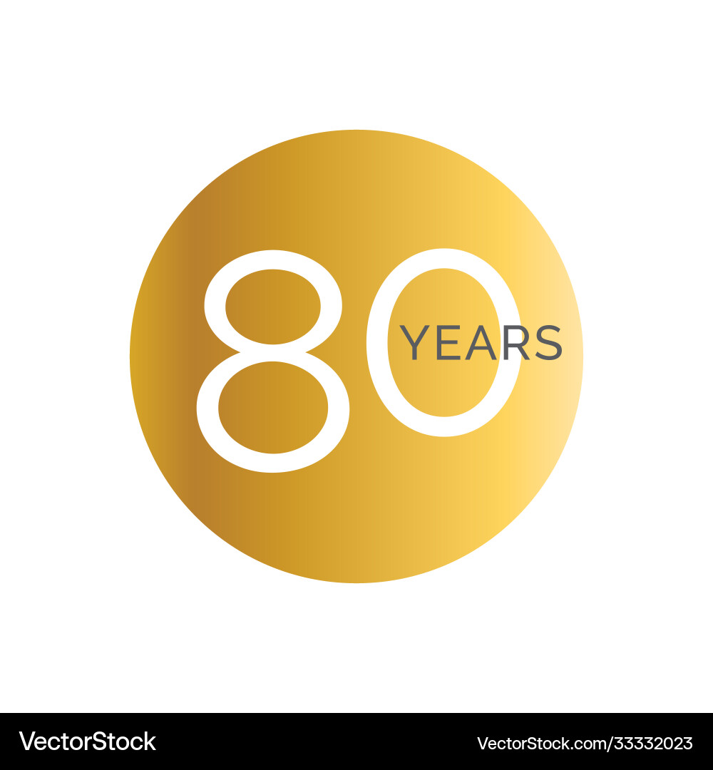 80th anniversary gold banner template eightieth 80th anniversary gold banner template eightieth vector image