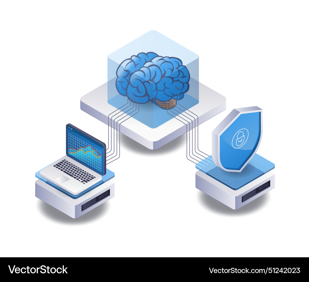 Artificial intelligence security analysis Artificial intelligence security analysis vector image