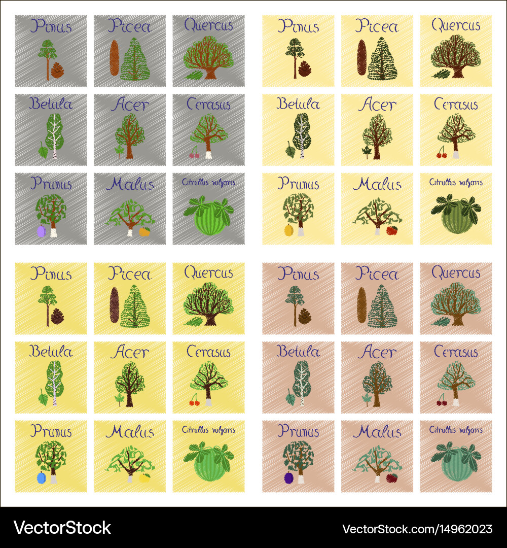 Assembly flat shading style pinus Vector Image