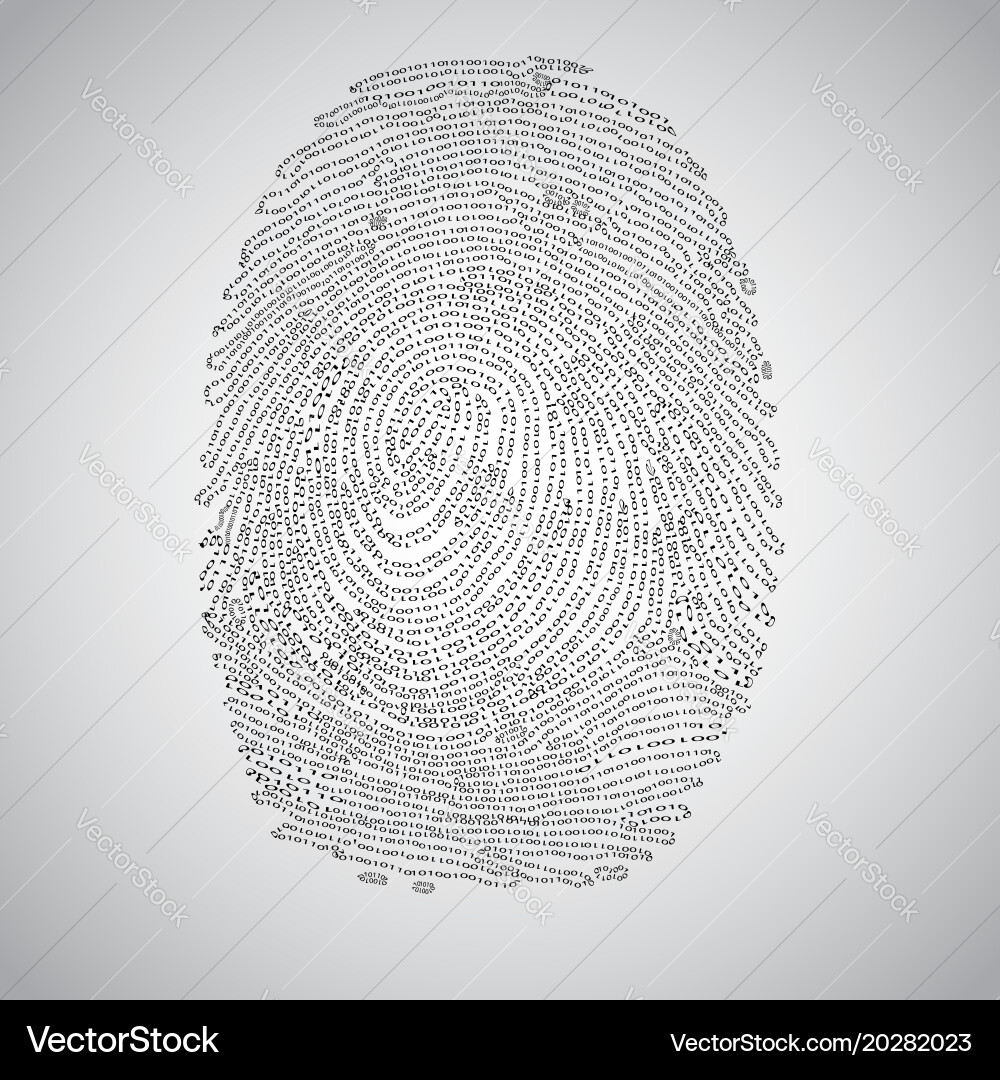 Binary Fingerprint Code Vector Image
