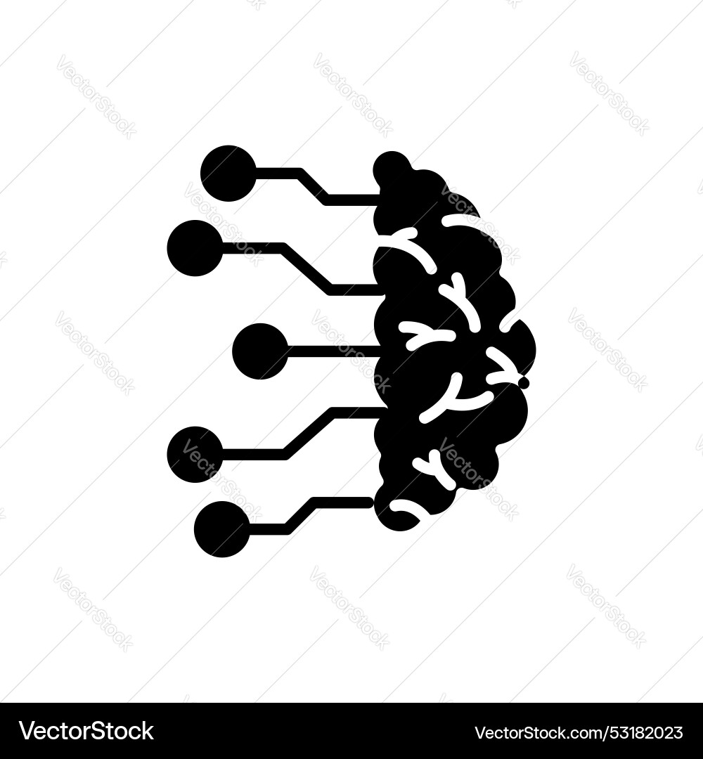 Brain circuit icon set ai symbol artificial Brain circuit icon set ai symbol artificial Vector Image