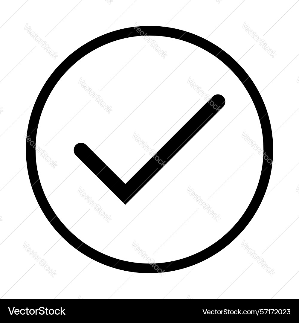 Check mark flat round icon isolated Vector Image