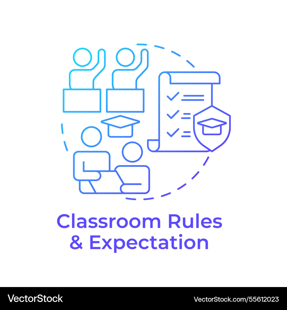 Classroom rules and expectation blue gradient Classroom rules and expectation blue gradient Vector Image
