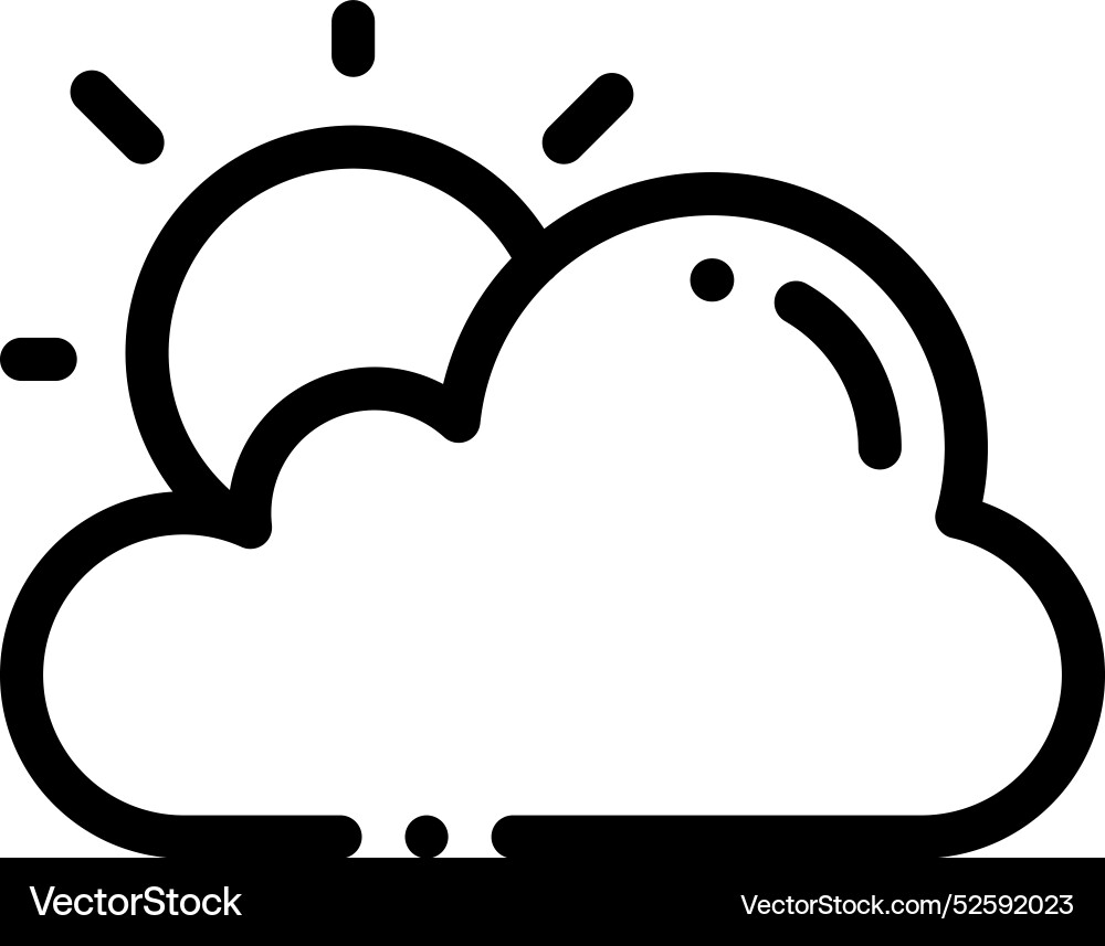 Cloudy day icon thin linear style design isolated Cloudy day icon thin linear style design isolated vector image