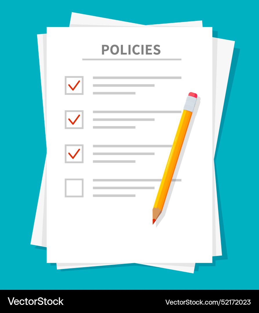 Compliance Policy Document with Checkmarks vector image