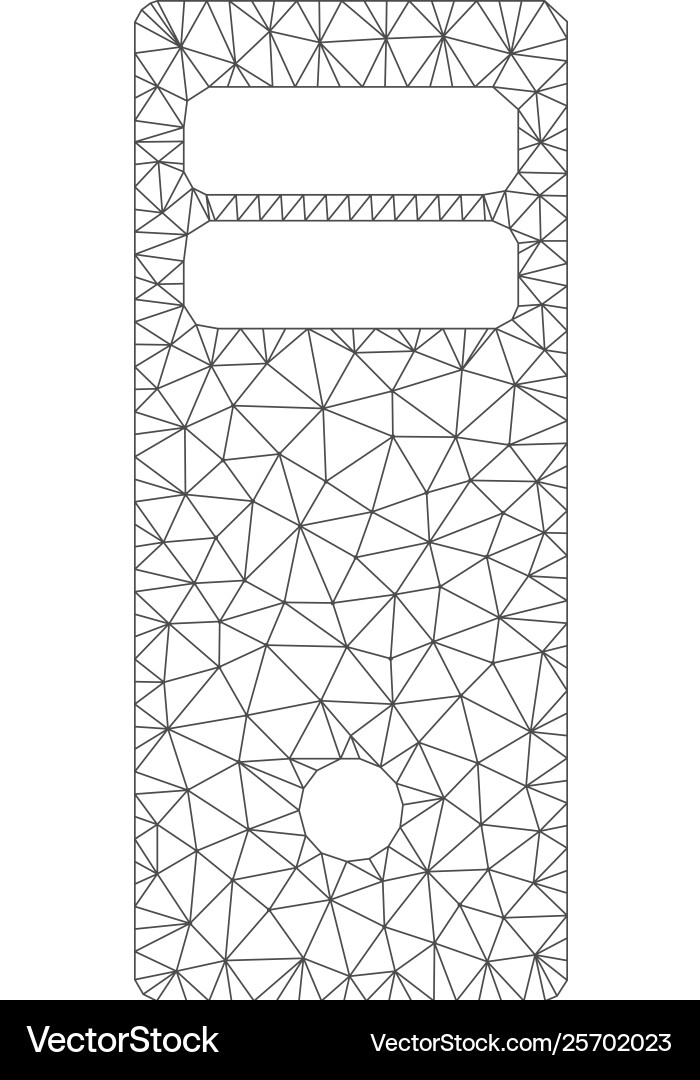 Computer mainframe polygonal frame mesh Computer mainframe polygonal frame mesh vector image