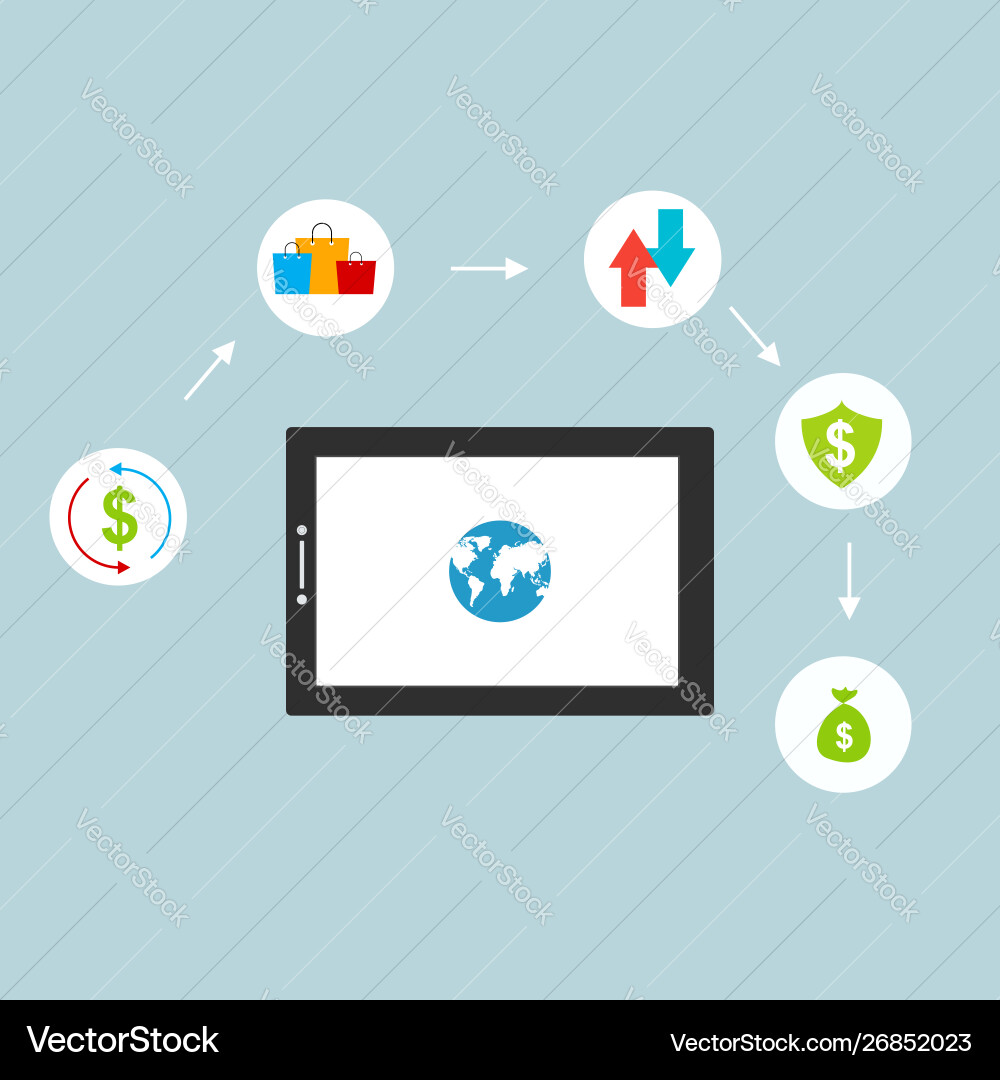 Concept online and mobile payments for web page Concept online and mobile payments for web page Vector Image