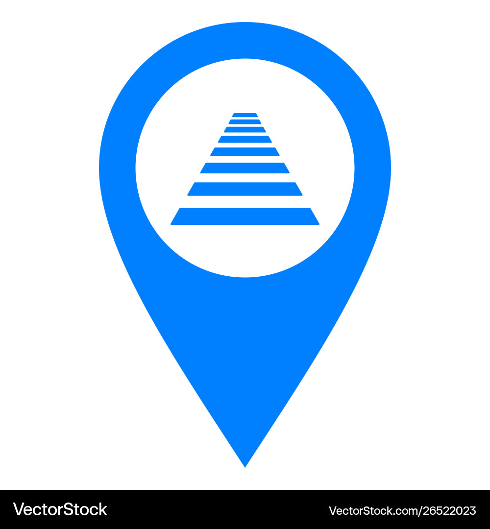 Cross walk and location pin Vector Image