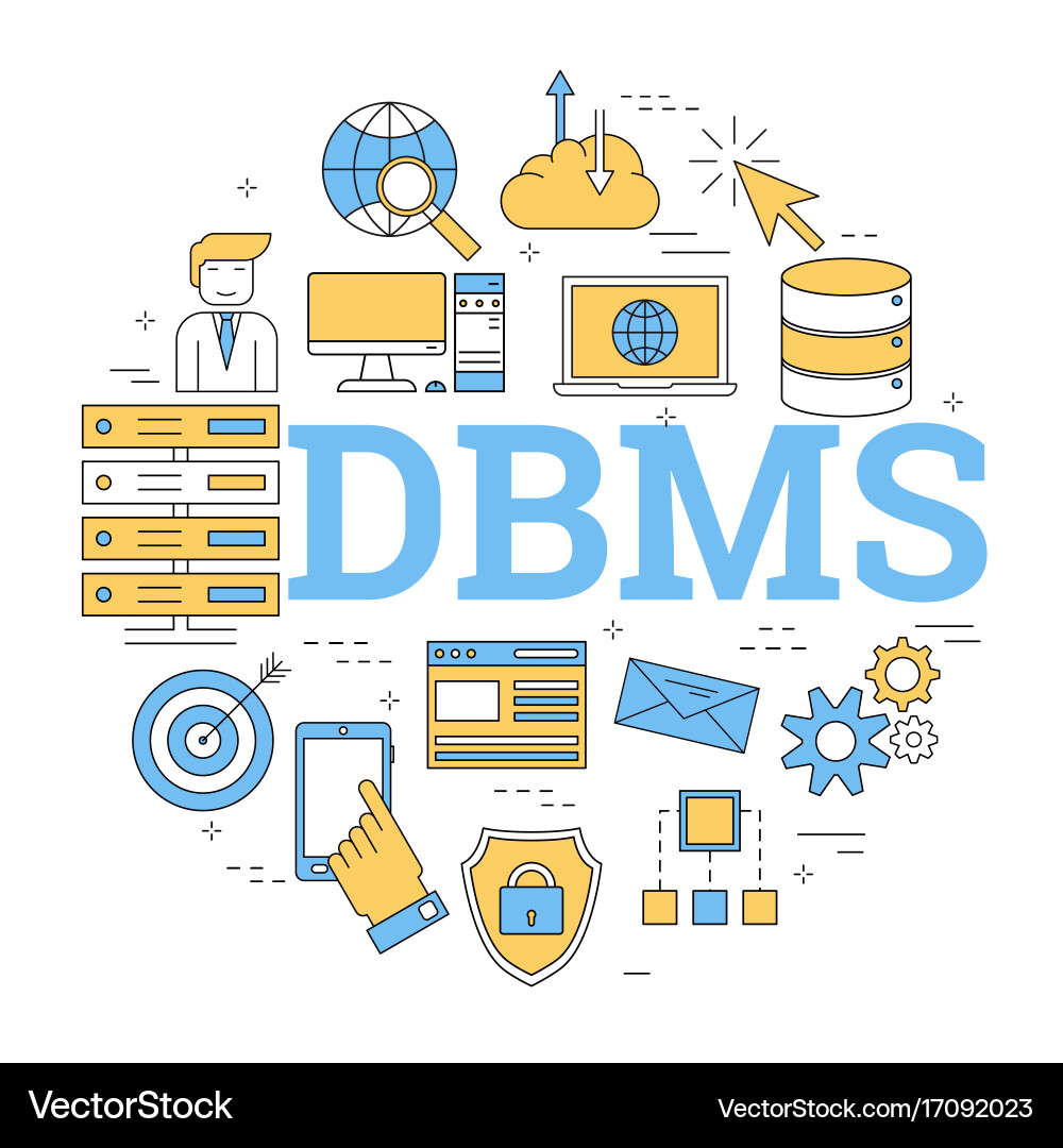 Database Management System Icons vector image