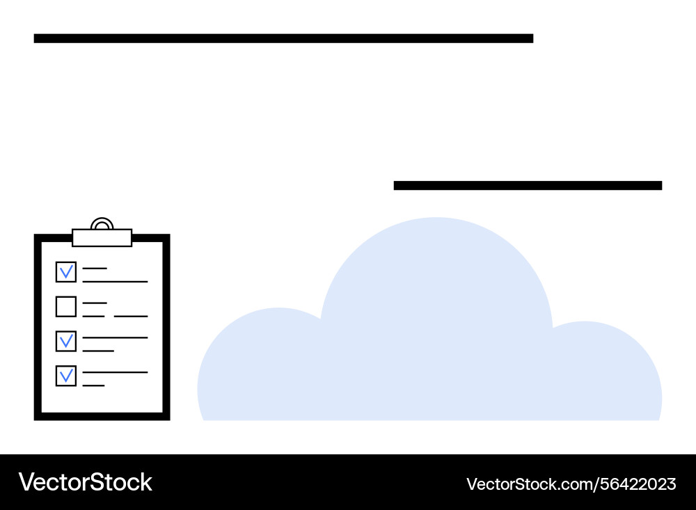 Digital checklist and cloud highlighting tasks Digital checklist and cloud highlighting tasks vector image