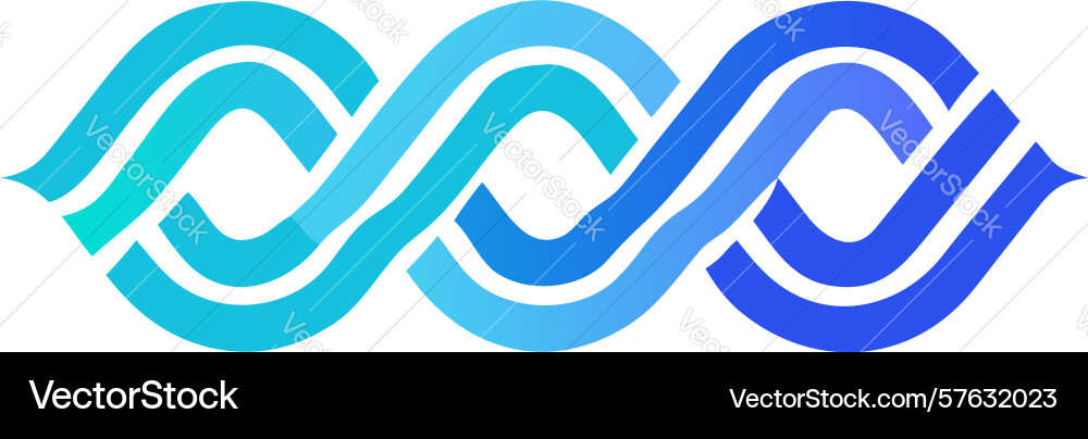 Dynamic intertwined waves flowing abstract Vector Image