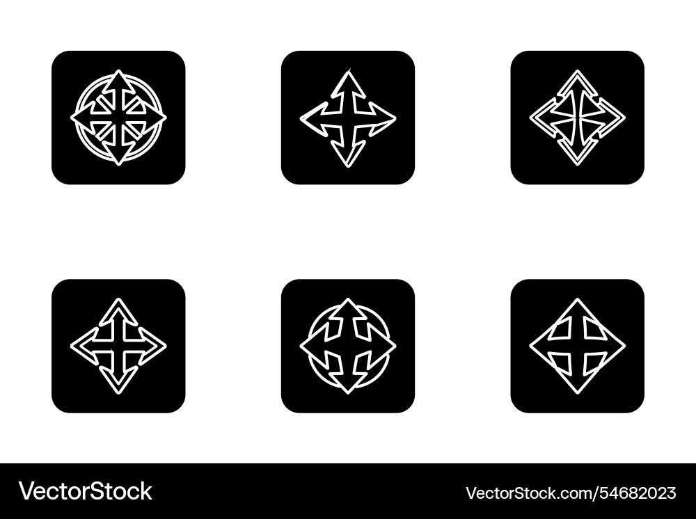 Expand icon bundle set in creative style Expand icon bundle set in creative style vector image