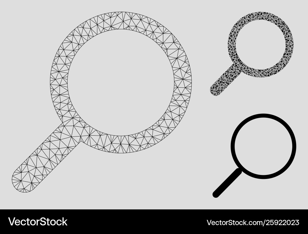 Find mesh carcass model and triangle mosaic Vector Image