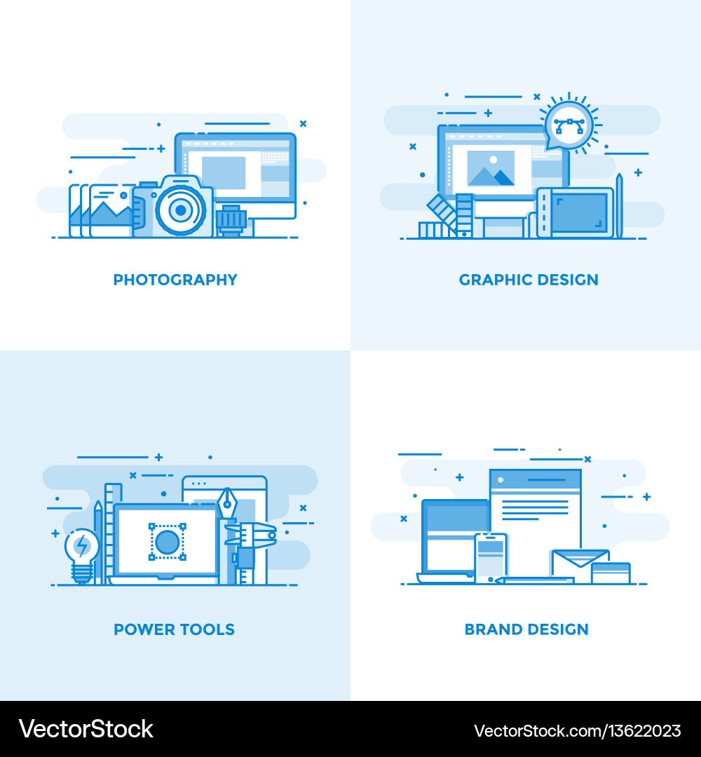 Flat line designed concepts 3 Flat line designed concepts 3 vector image