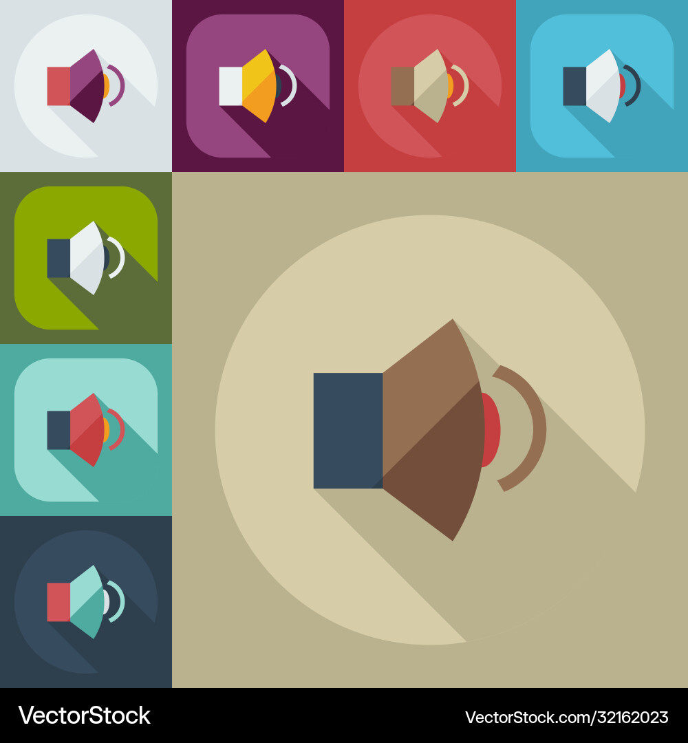 Flat modern design with shadow icons sound vector image