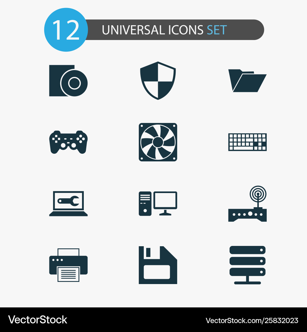 Gadget icons set with computer repair pc gamepad Gadget icons set with computer repair pc gamepad vector image