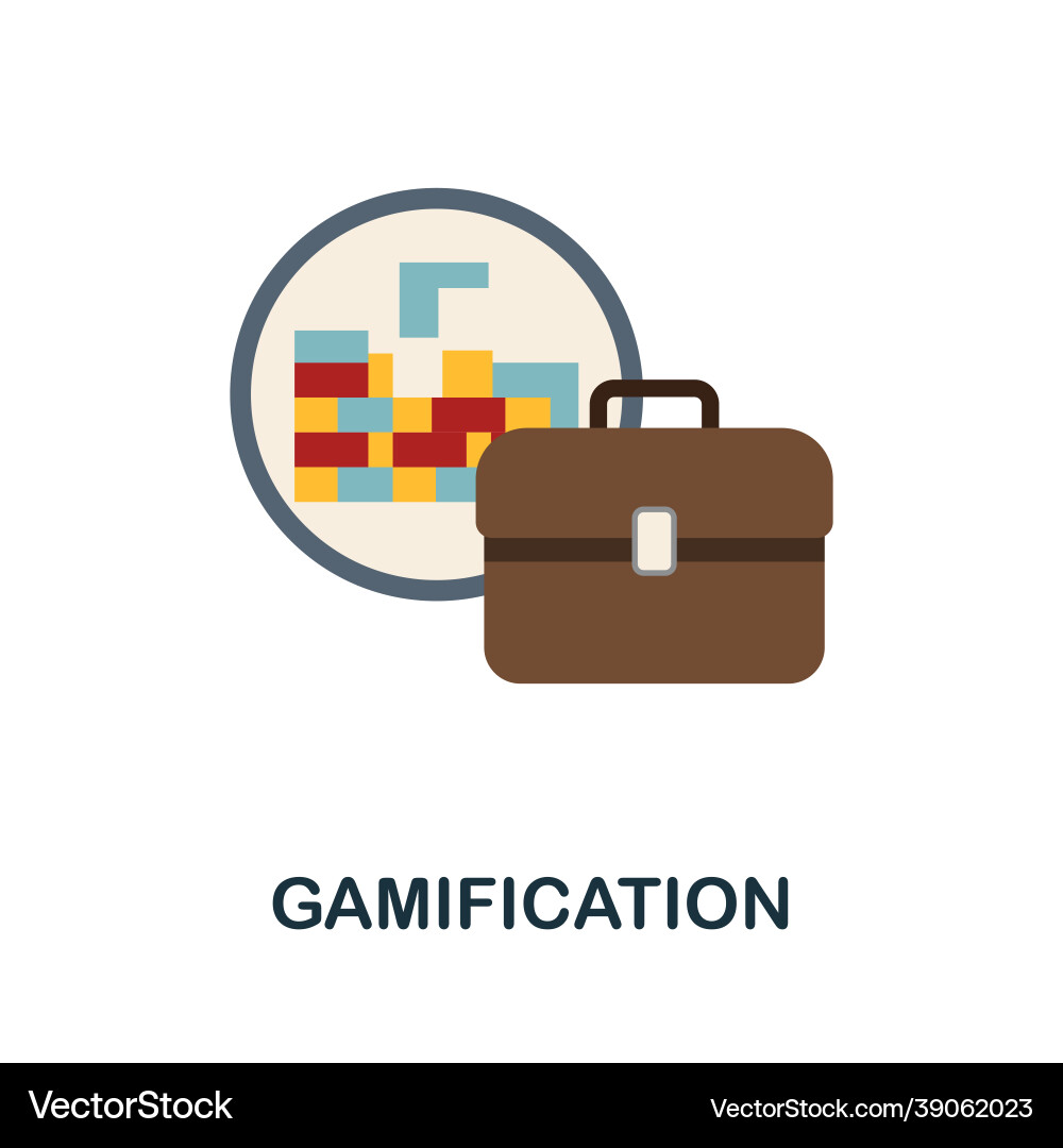 Gamification flat icon simple sign from Gamification flat icon simple sign from vector image