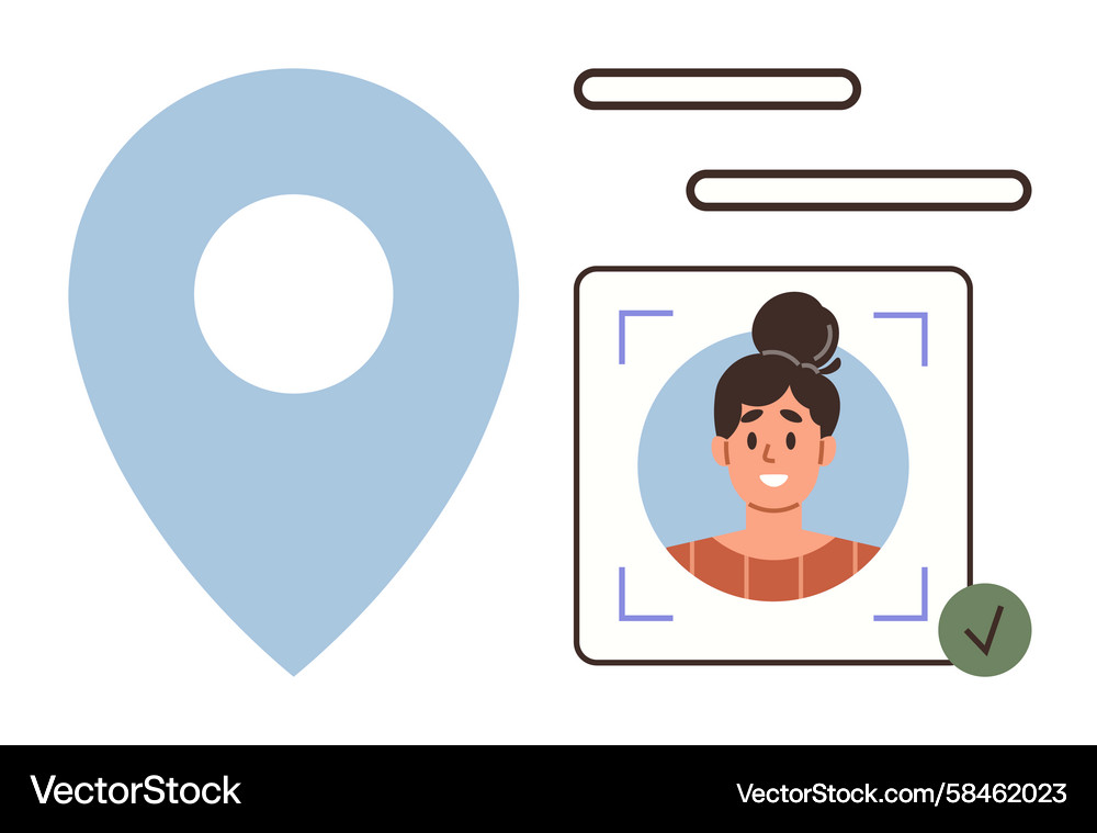 Geolocation & Identity Verification Vector Image