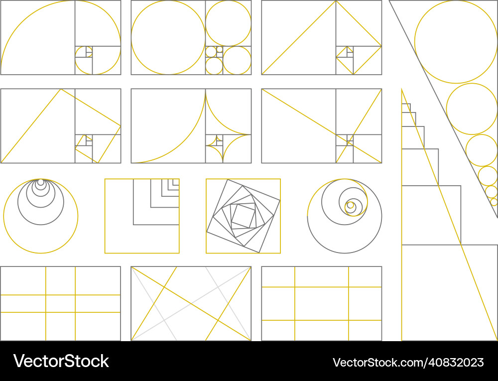 Golden Ratio & Fibonacci Sequence Vector Image