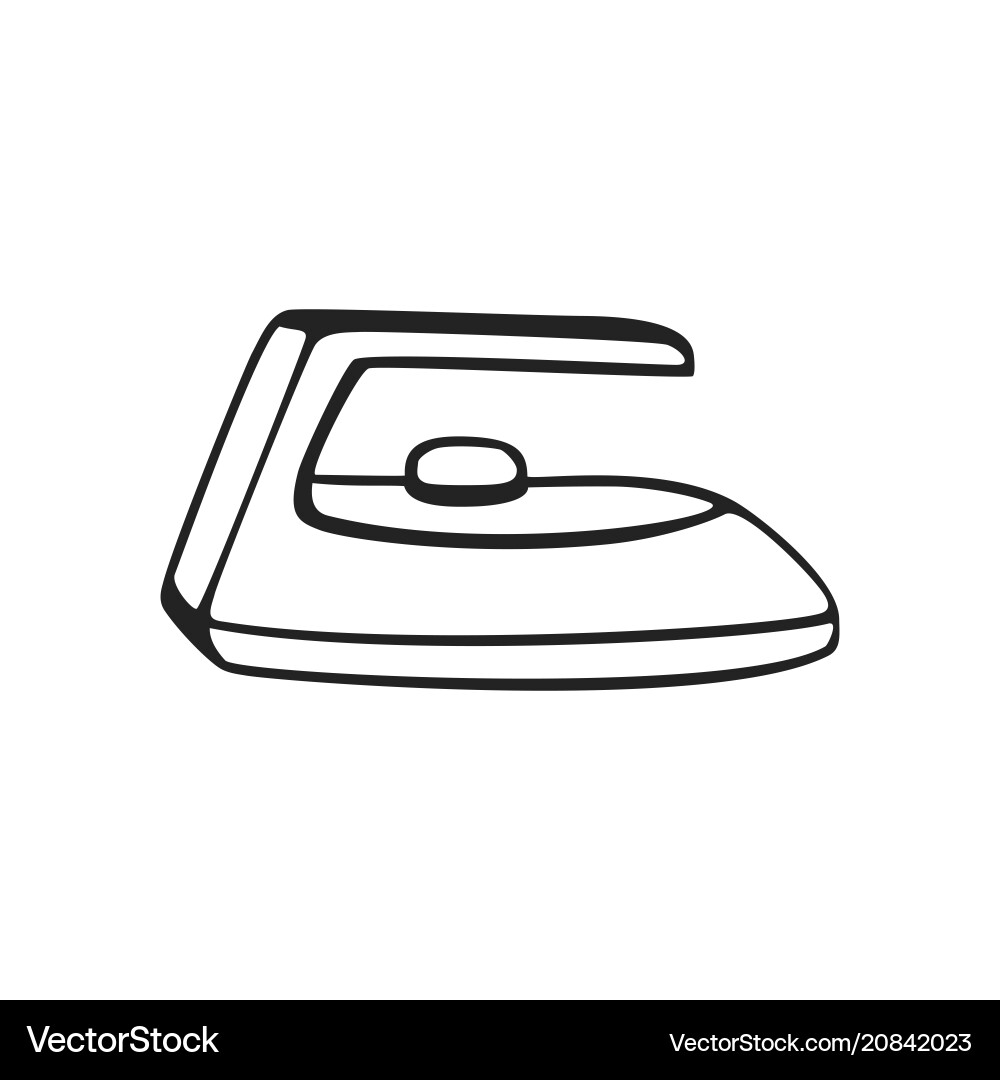 Hand-Drawn Iron Icon Vector Image