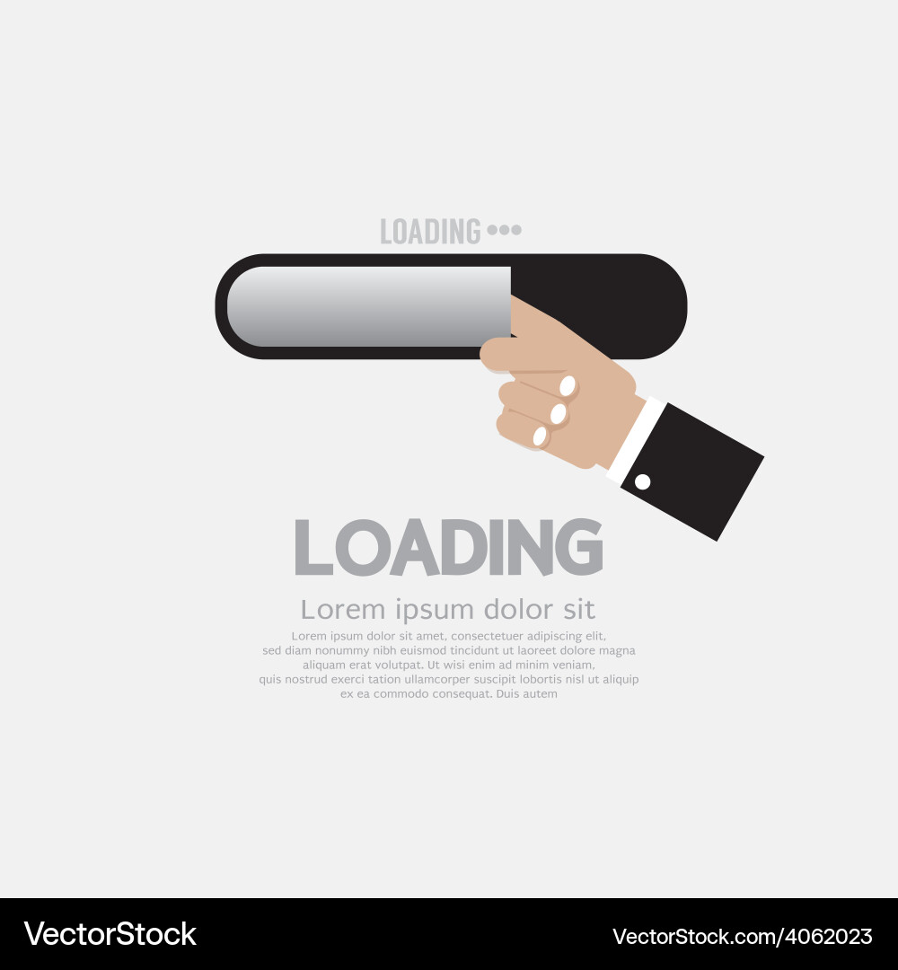 Hand with loading status vector image