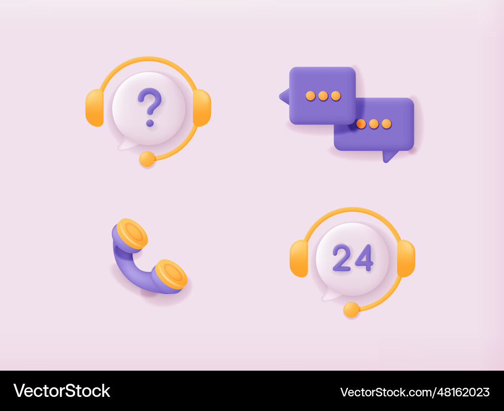 Help support and contact icons set customer vector image