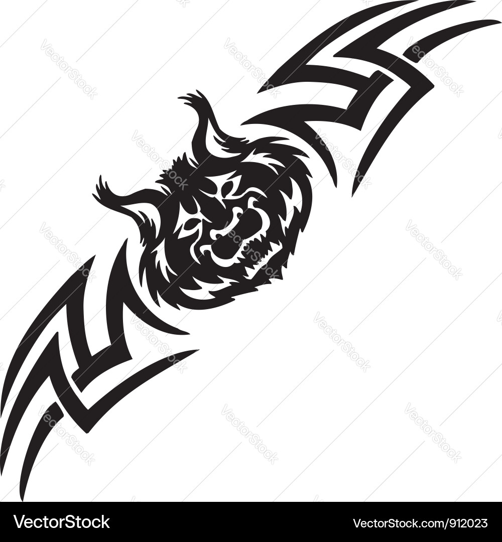 Lynx and symmetric tribals vector image