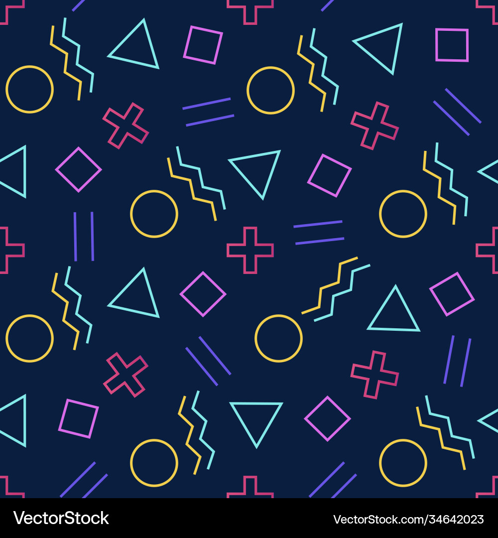 Memphis style with geometric pattern Memphis style with geometric pattern vector image