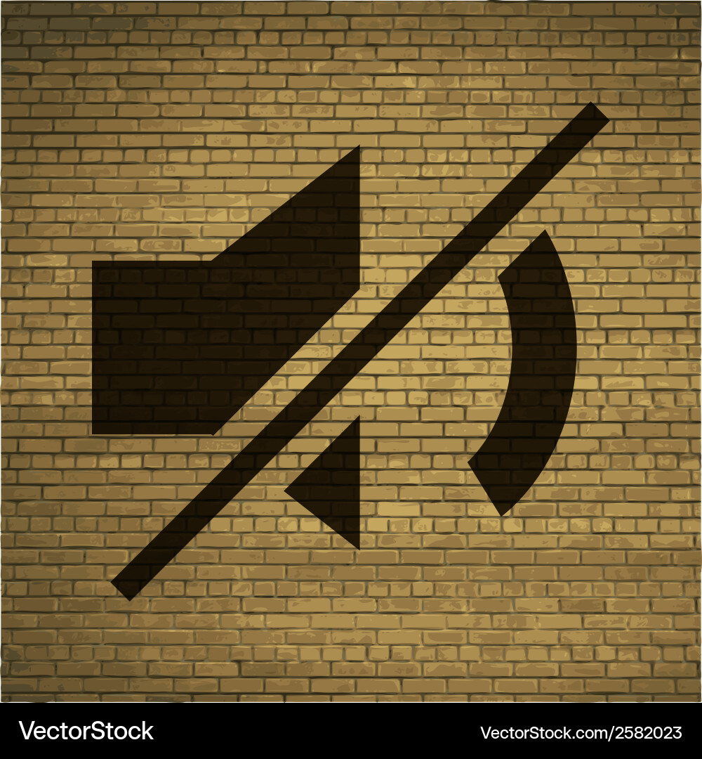 Mute sound flat modern web button and space Vector Image