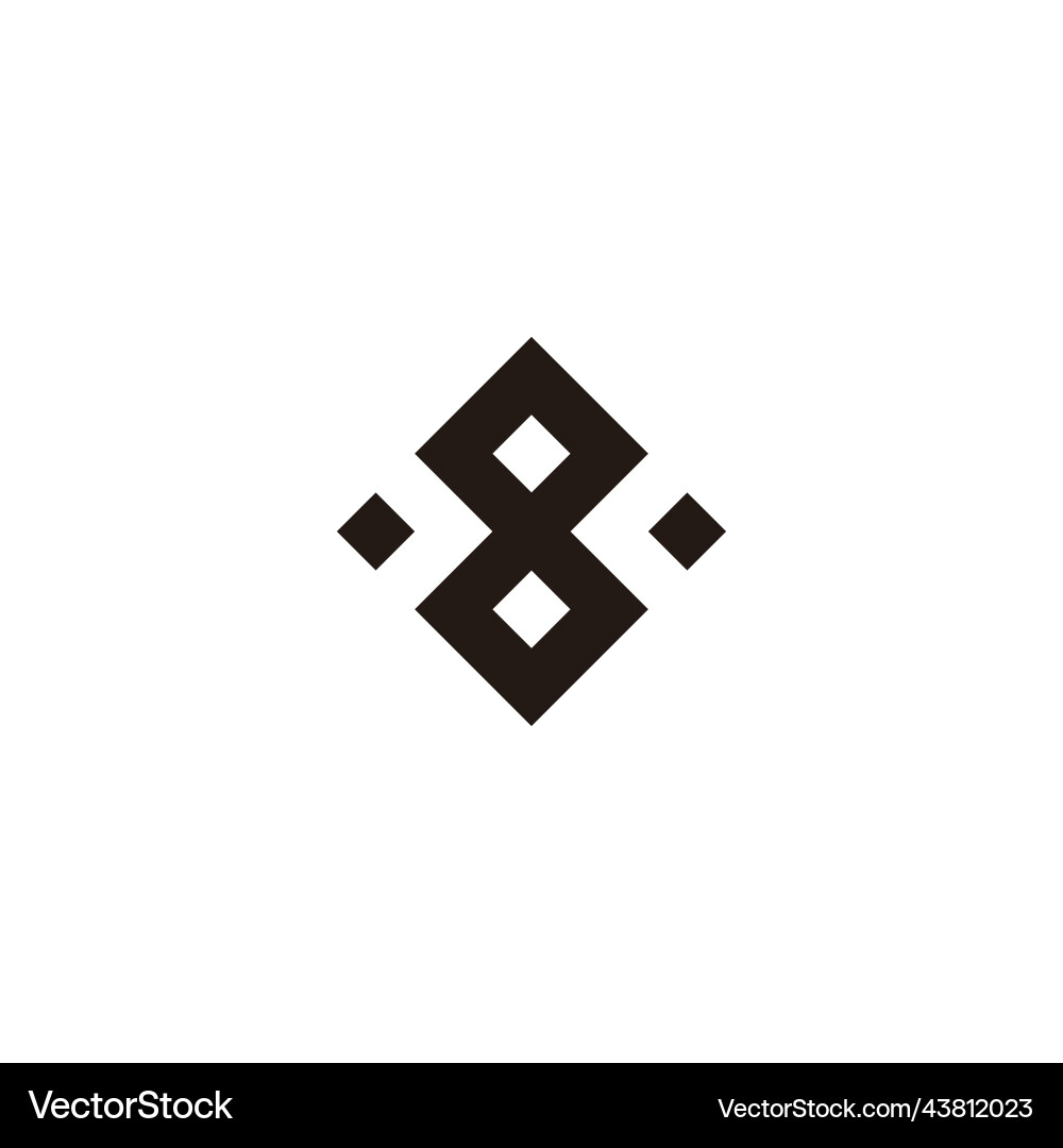 Number 8 pointer square geometric symbol simple Number 8 pointer square geometric symbol simple vector image