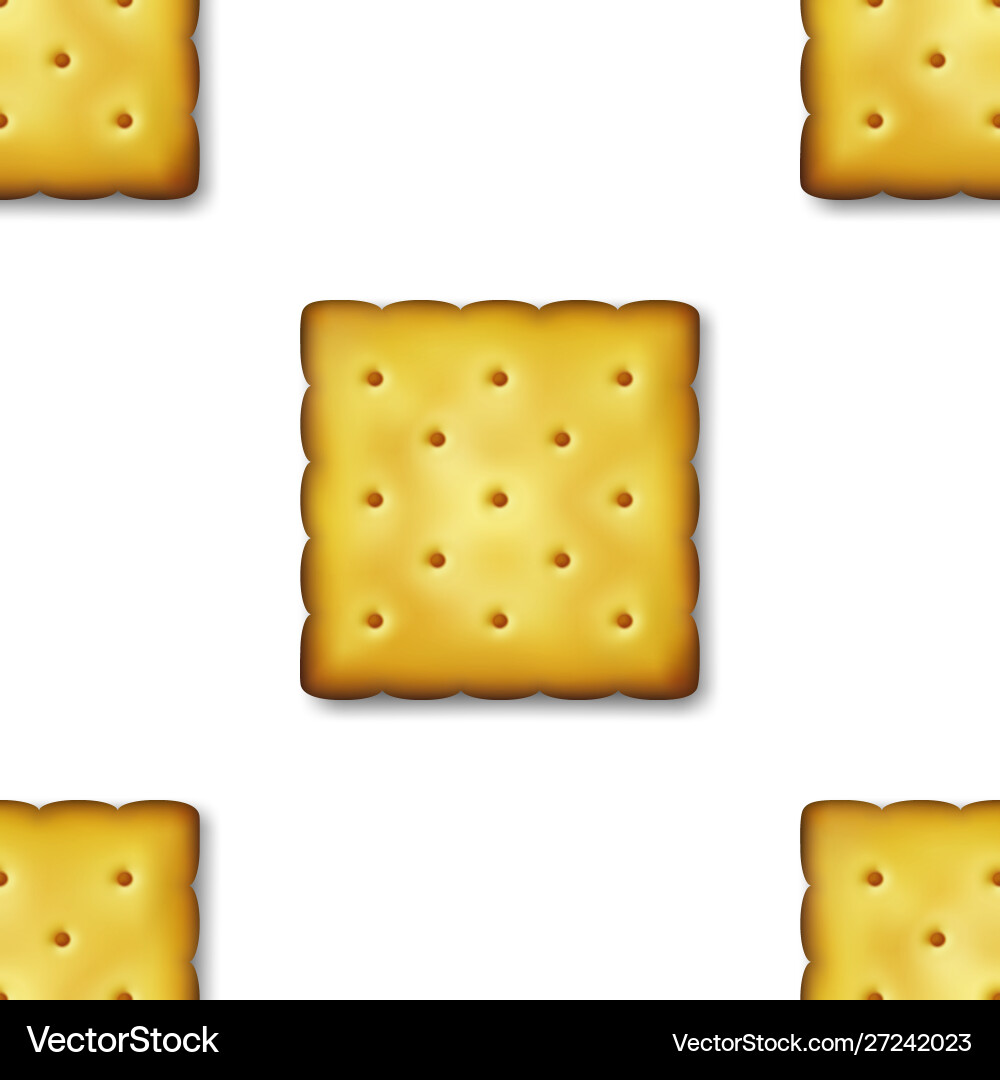 Realistic 3D Cookies & Crackers Pattern vector image