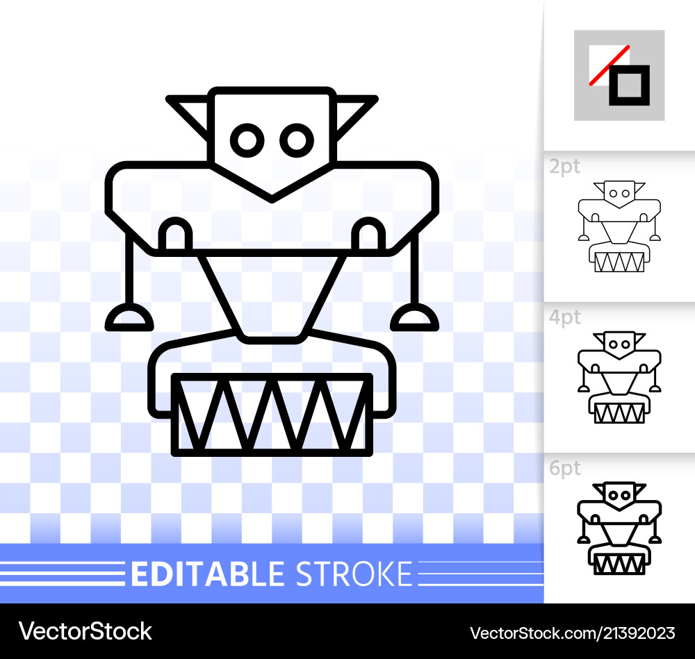 Robot simple black line icon Robot simple black line icon Vector Image