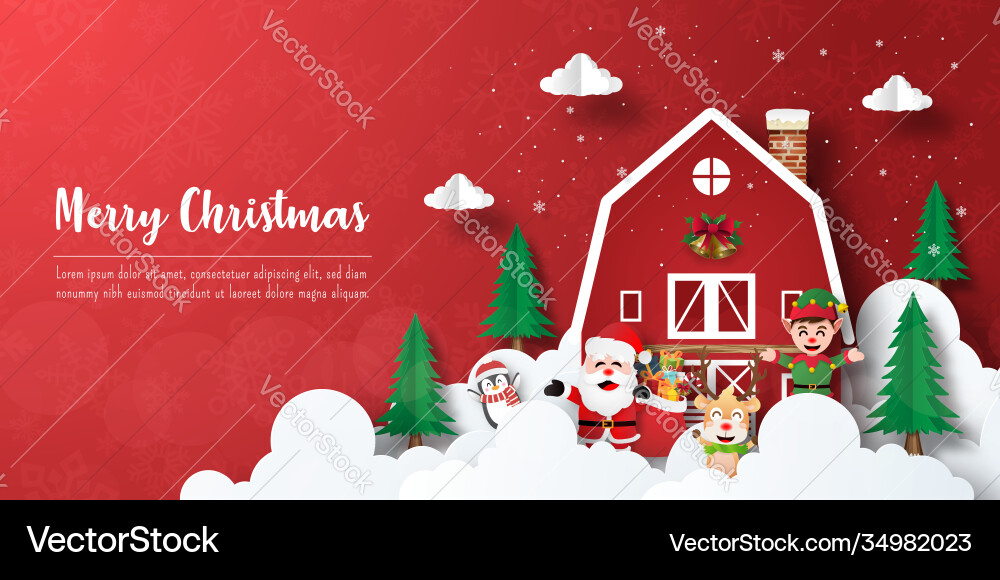 Santa's Christmas Friends Vector Image