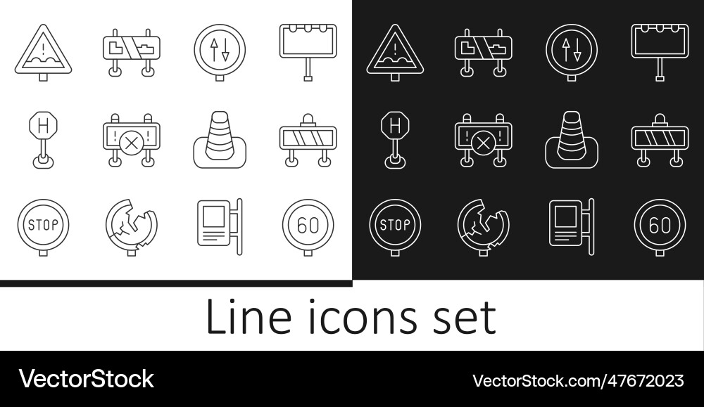 Set line speed limit traffic road barrier Vector Image