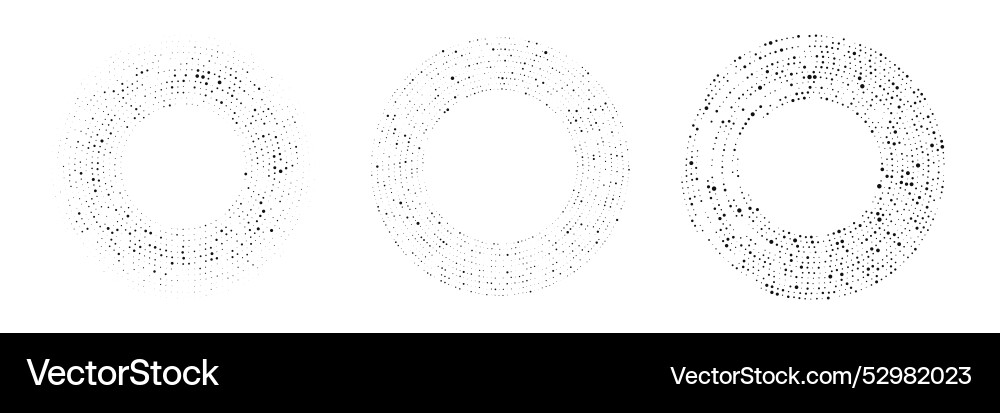 Set of circle halftone dotted backgrounds Set of circle halftone dotted backgrounds vector image
