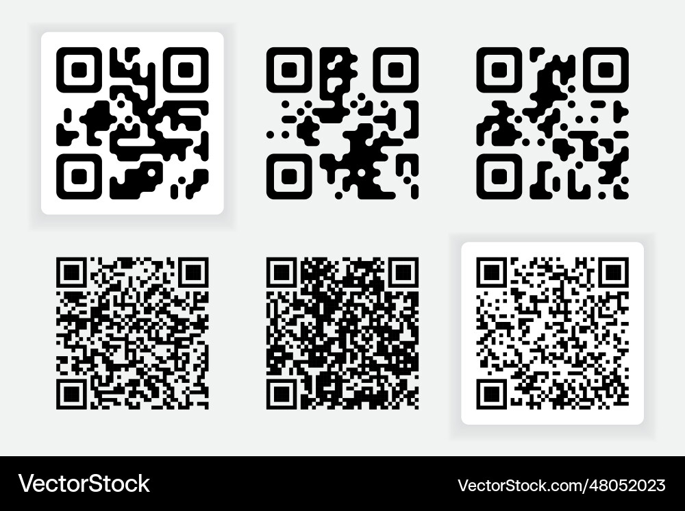 Set of qr codes for your design black code vector image