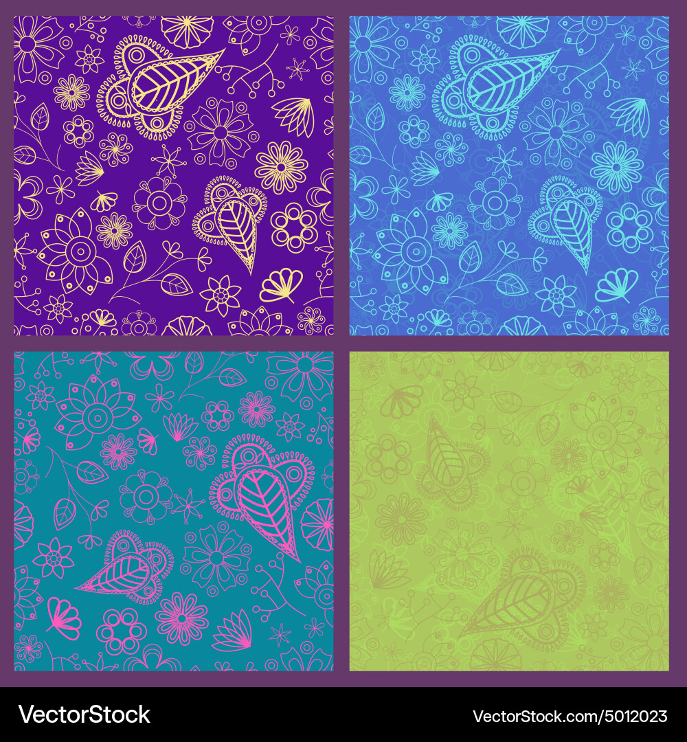 Set of seamless patterns vector image