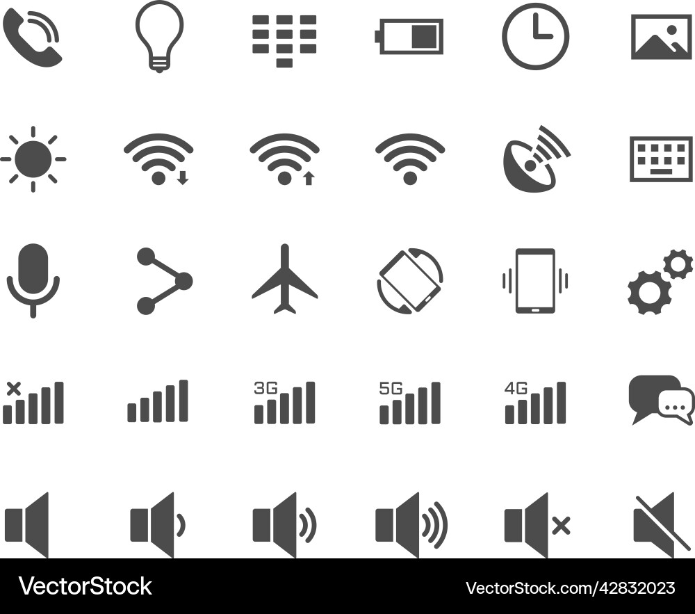 Smartphone-Funktionen Web-Symbole ui-Elemente Smartphone-Funktionen Web-Symbole ui-Elemente vektorbild
