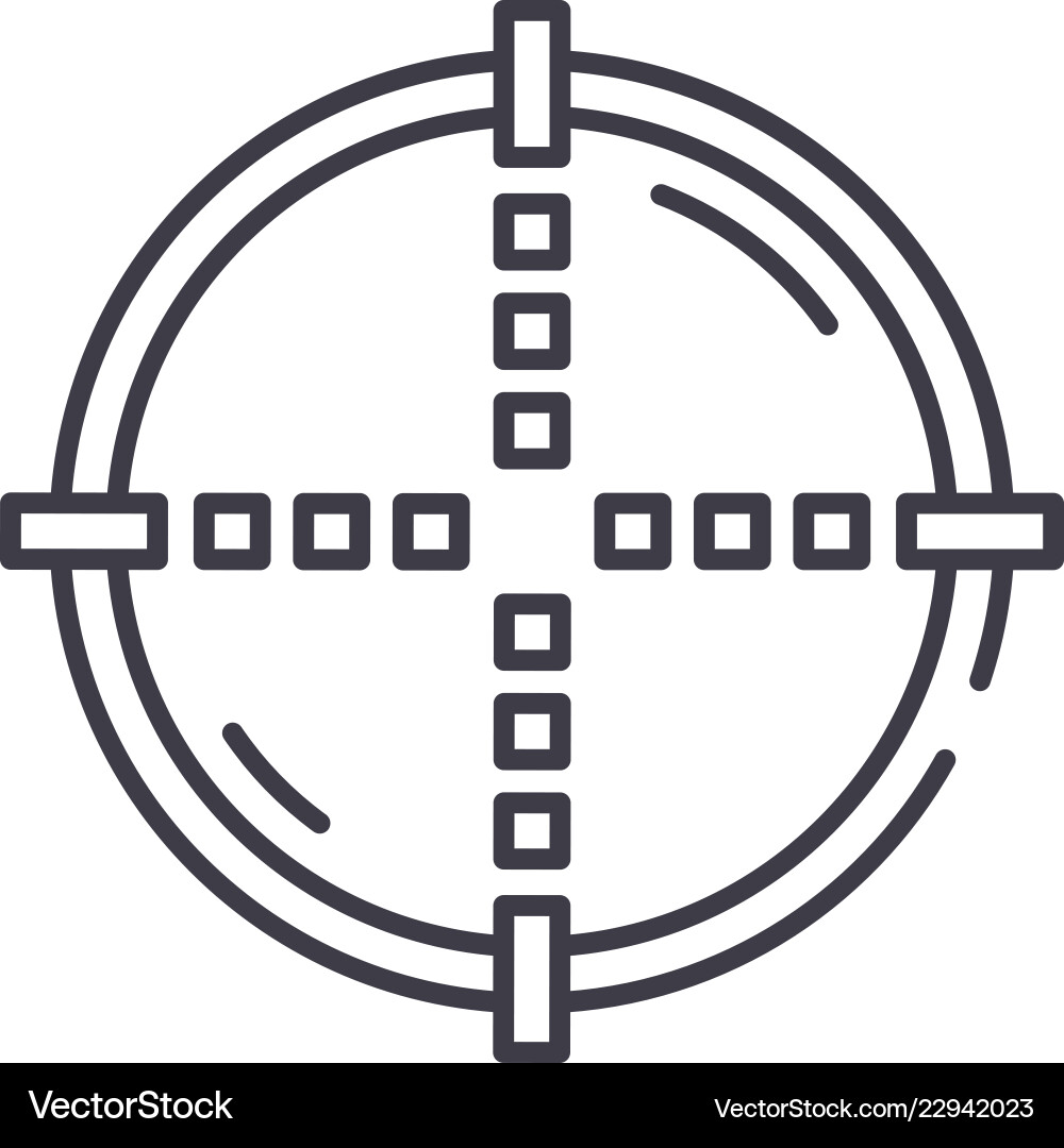 Target line icon concept linear Target line icon concept linear vector image