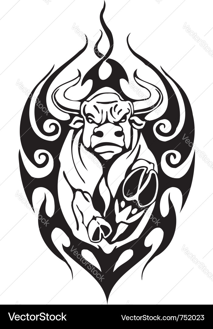 Tribal Bull - Strength & Power vector image