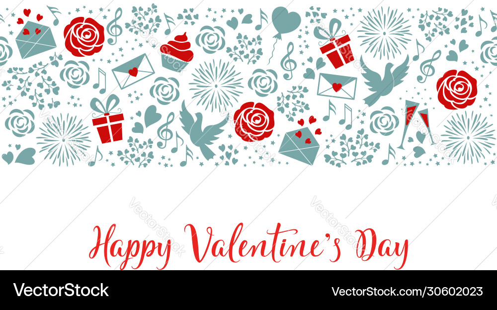 Valentines day seamless pattern with hand Valentines day seamless pattern with hand vector image