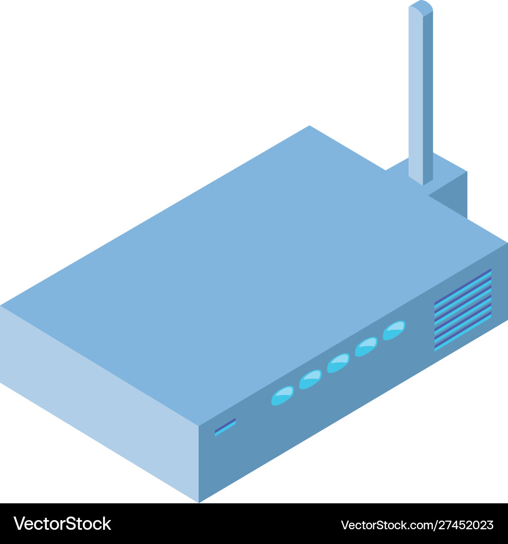 Wireless router on white background vector image